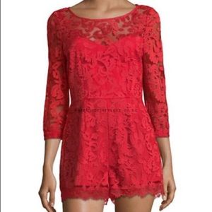 NEW BB DAKOTA RSVP Red Lace Romper